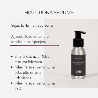 Hialuronskābes serums Wise Unisex Moisture Boost, 50 ml
